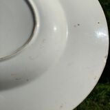 Plat ancien, faïence, service bleuet Keller et Guérin Lunéville, Terre de fer