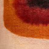 Triptych with geometric decoration in woven wool. Handcrafted work, 20th century.