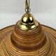 Pencil split reed rattan bamboo and brass pendant Lamp, 1970s