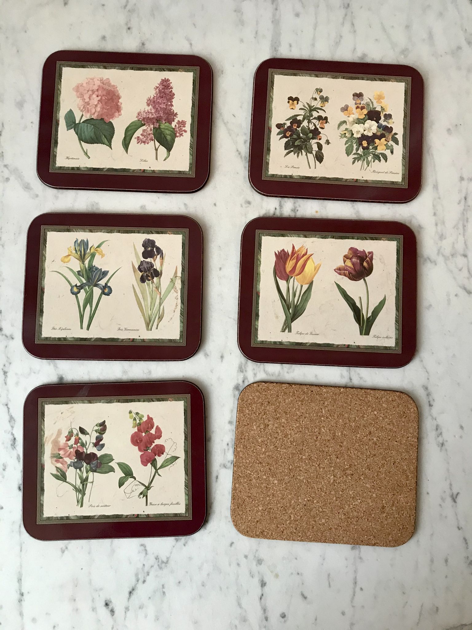 6 coasters Jason Coasters flowers Made in New Zealand (1963)