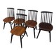 Set of 6 "Fanett" chairs by Ilmari Tapiovaara, Sweden, 1960s.