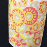 White and orange tube chandelier with seventies pop flowers