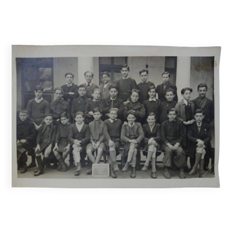 Ancienne photo d'ecole 1ère b classe 1943 bordeaux - ecole paul bert bordeaux - f.lefebvre