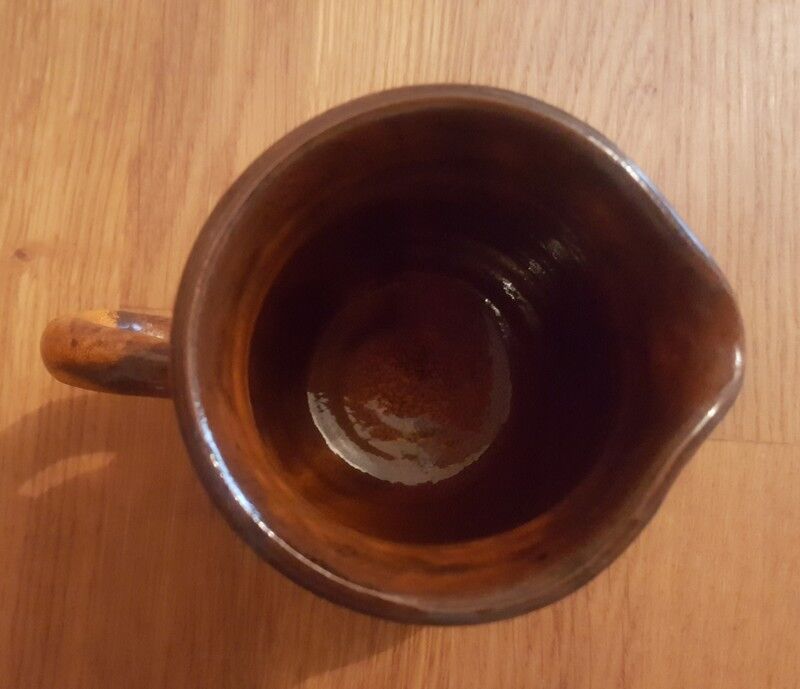 Ceramic milk pot creamer with orange glaze