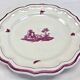 Ancien plat rond Gien modèle Paysages roses 1938 1960
