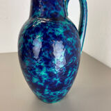 Pottery fat lava multi-color floor vase made by Scheurich, 1970s