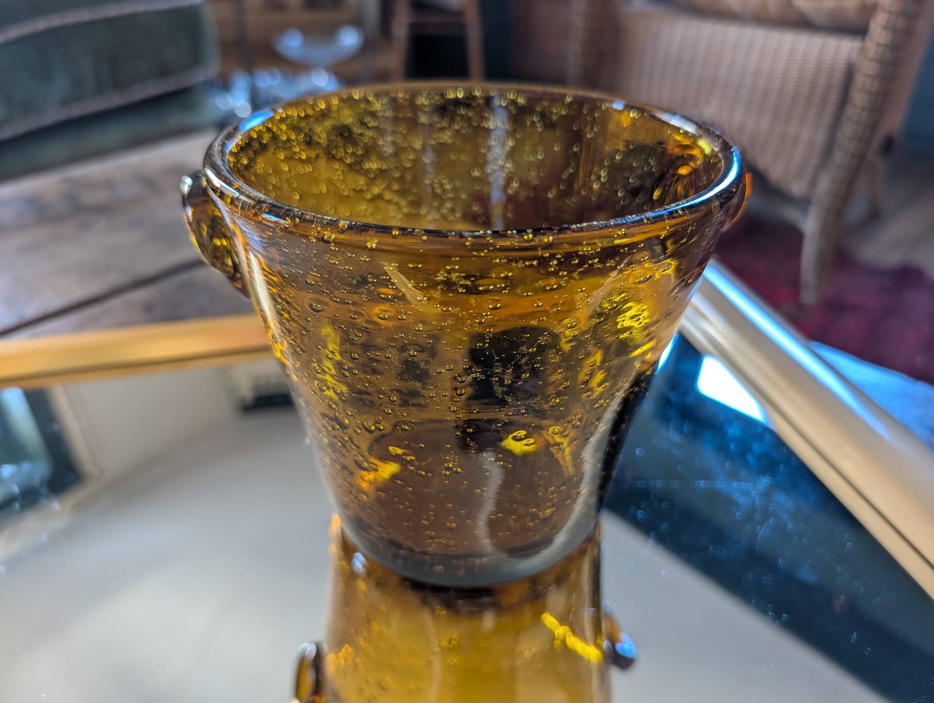 La Rochère – Amber bubble ice bucket from the 1970s