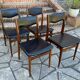 4 Scandinavian black leatherette chairs