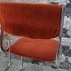 Pair of orange velvet chairs Roche Bobois 70s