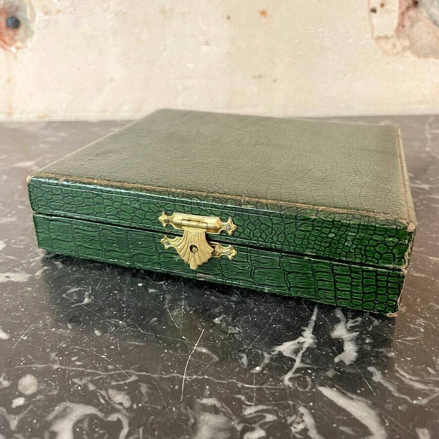 Set of 12 Ravinet D'enfert Art Deco dessert spoons