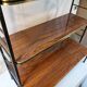 Etagère sur pieds / de sol en fer forgé et Formica - Vintage 1960