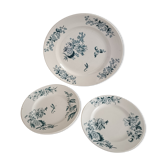2 plates and a Longwy iron earth dish