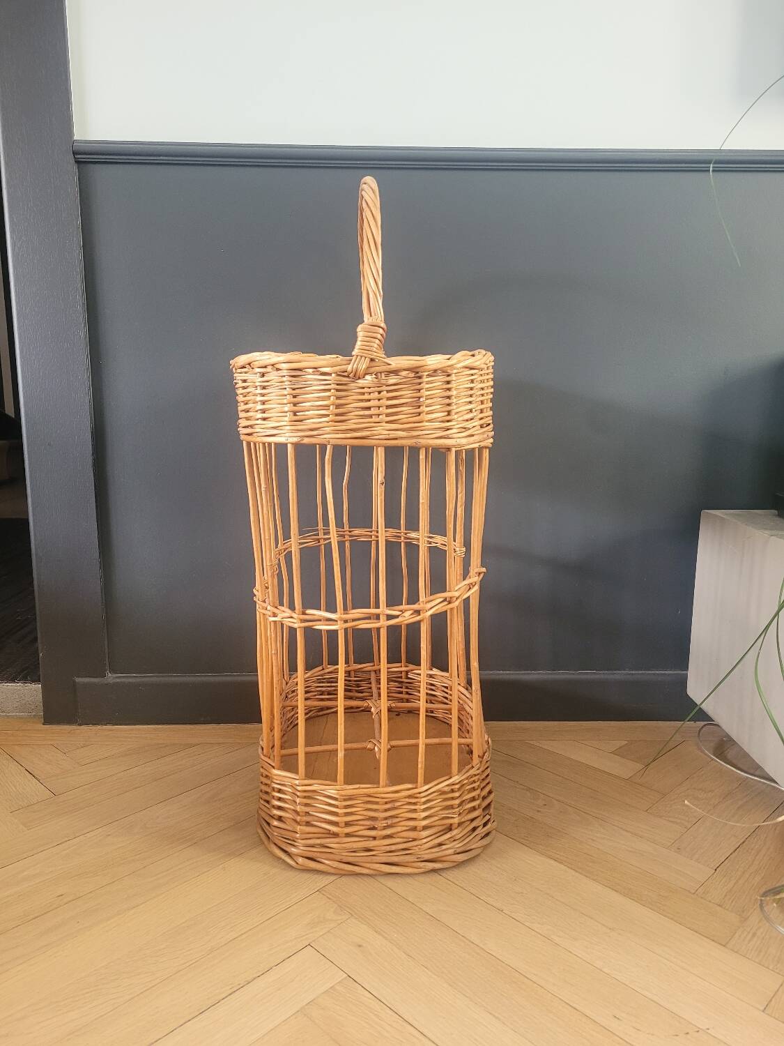 Rattan serving trolley