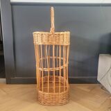 Rattan serving trolley