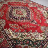 Tapis persan fait à la main en laine rouge 283x420cm