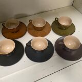 Set of 6 cups in multicolored sandstone
