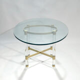 Plexi table Sandro Petti for Metalarte 1970 in brass
