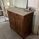 Antique sideboard chest of drawers in oak wood and marble top