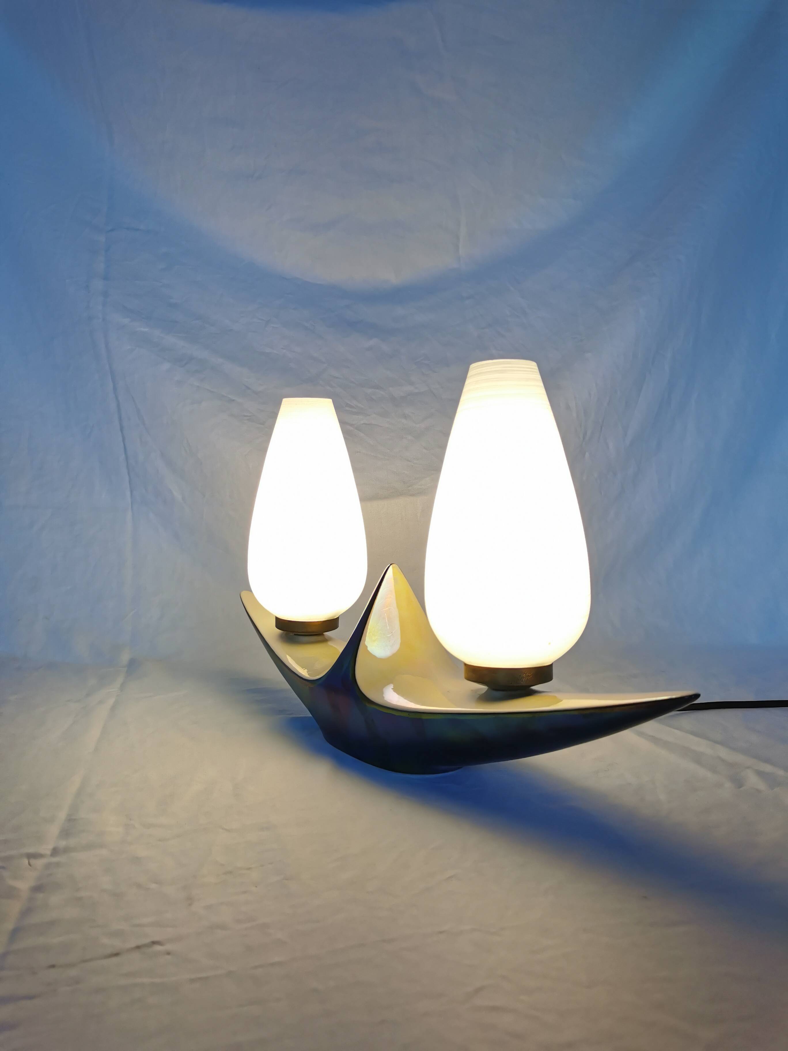 Verceram ceramic lamp, 1950, France.