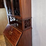 Antique Edwardian Bureau Bookcase with Inlaid Floral Detail – Early 20th Ce