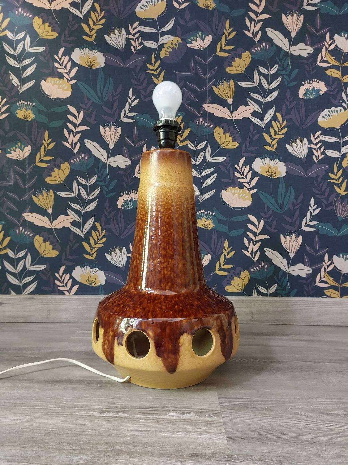 Fat lava ceramic floor lamp by Baudin