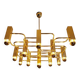 Geometric brass chandelier, design G. Sciolari, Boulanger, 1970