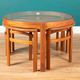 Retro Teak 1960s Nathan Trinity Nest Of Tables Teak & Glass Four Tables