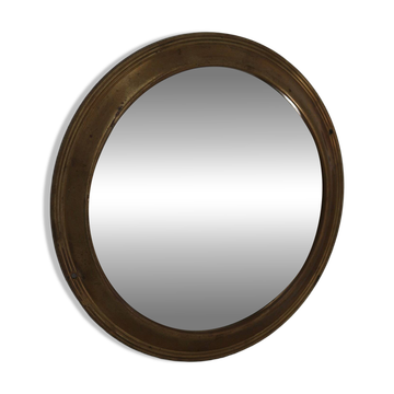 Miroir laiton rond ancien