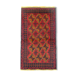 Hand Made Oriental Wool Area Rug Traditional Red Orange Carpet- 84x145cm