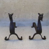 Pair of phantasmagorical chenets