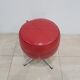 Pouf with storage function, red vinyl, chrome, Germany, 1960s
