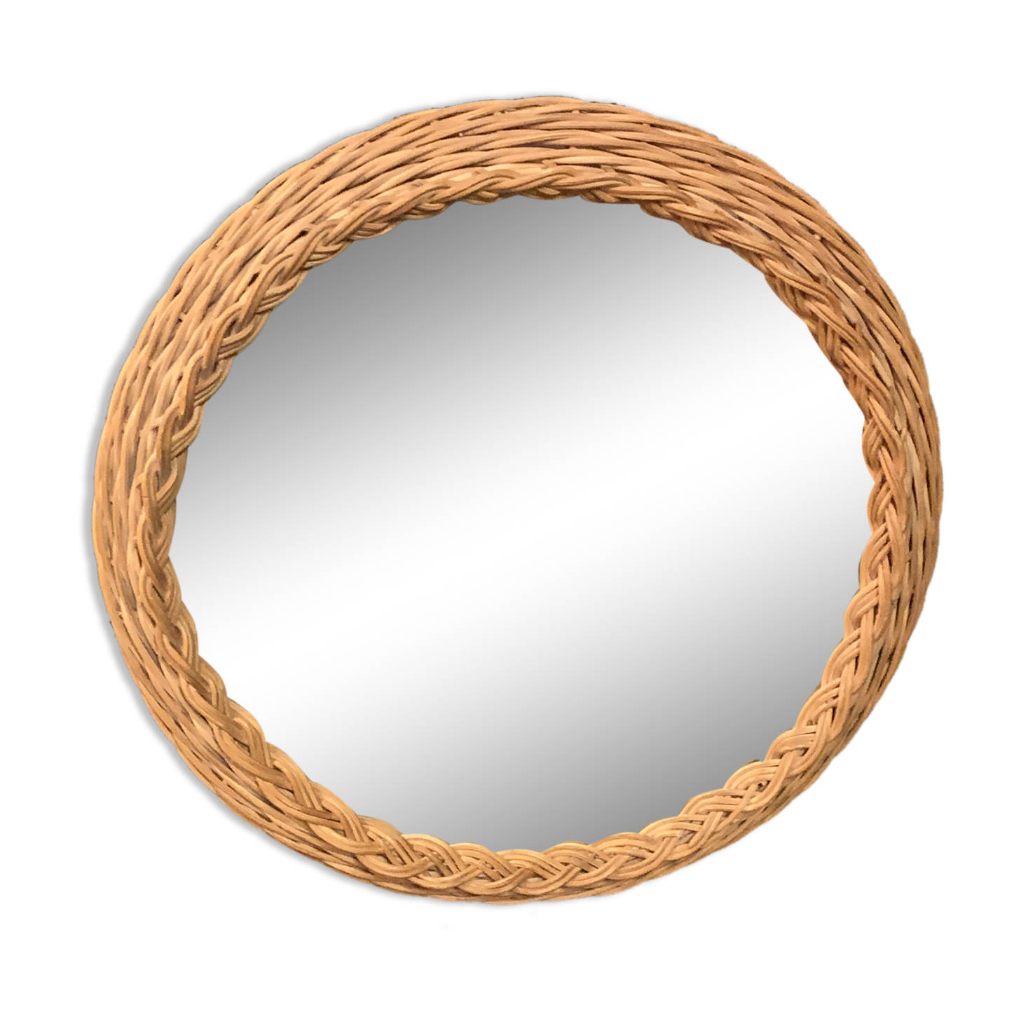 Vintage wicker mirror