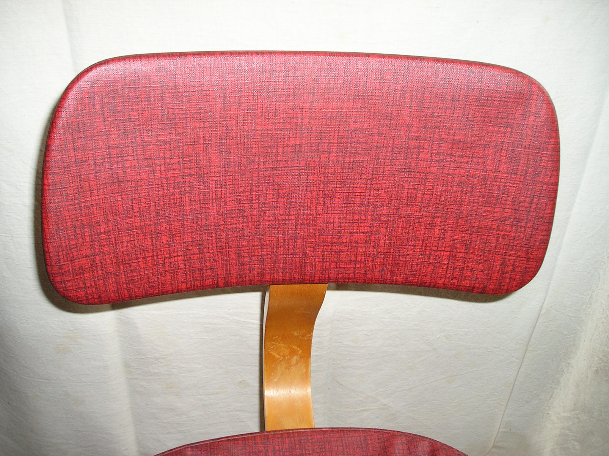 Chaise de bureau réglable en hauteur, bois et skai, style scandinave des années 60