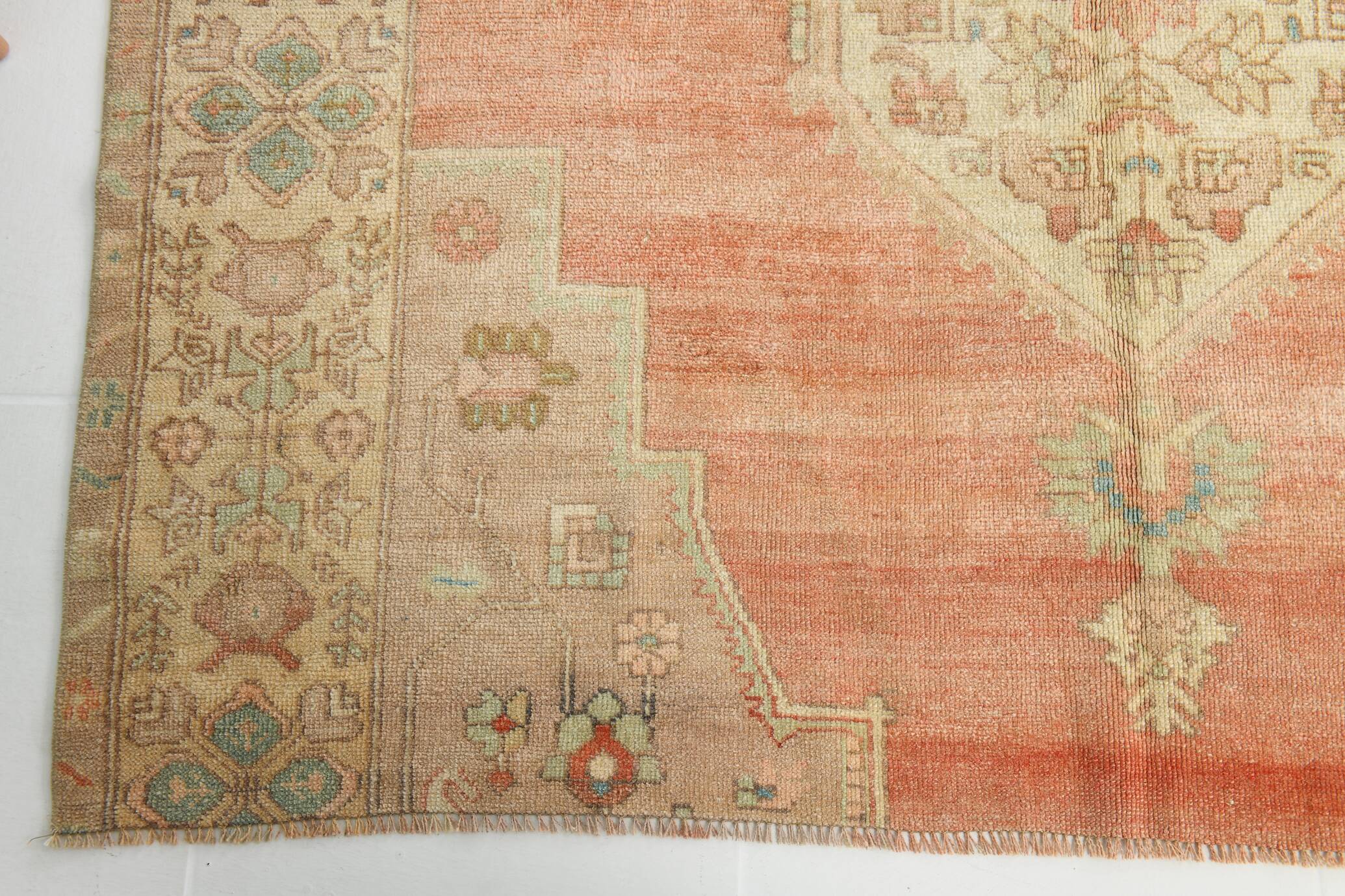 5x8 Peach Red Cream Turkish Rug, 240x164Cm SK 19201