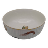 Small LF porcelain salad bowl with seafood decoration.