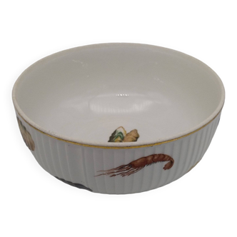 Small LF porcelain salad bowl with seafood decoration.