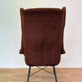 Original design fiberglass wing chair by Miroslav Navratil, 1970s