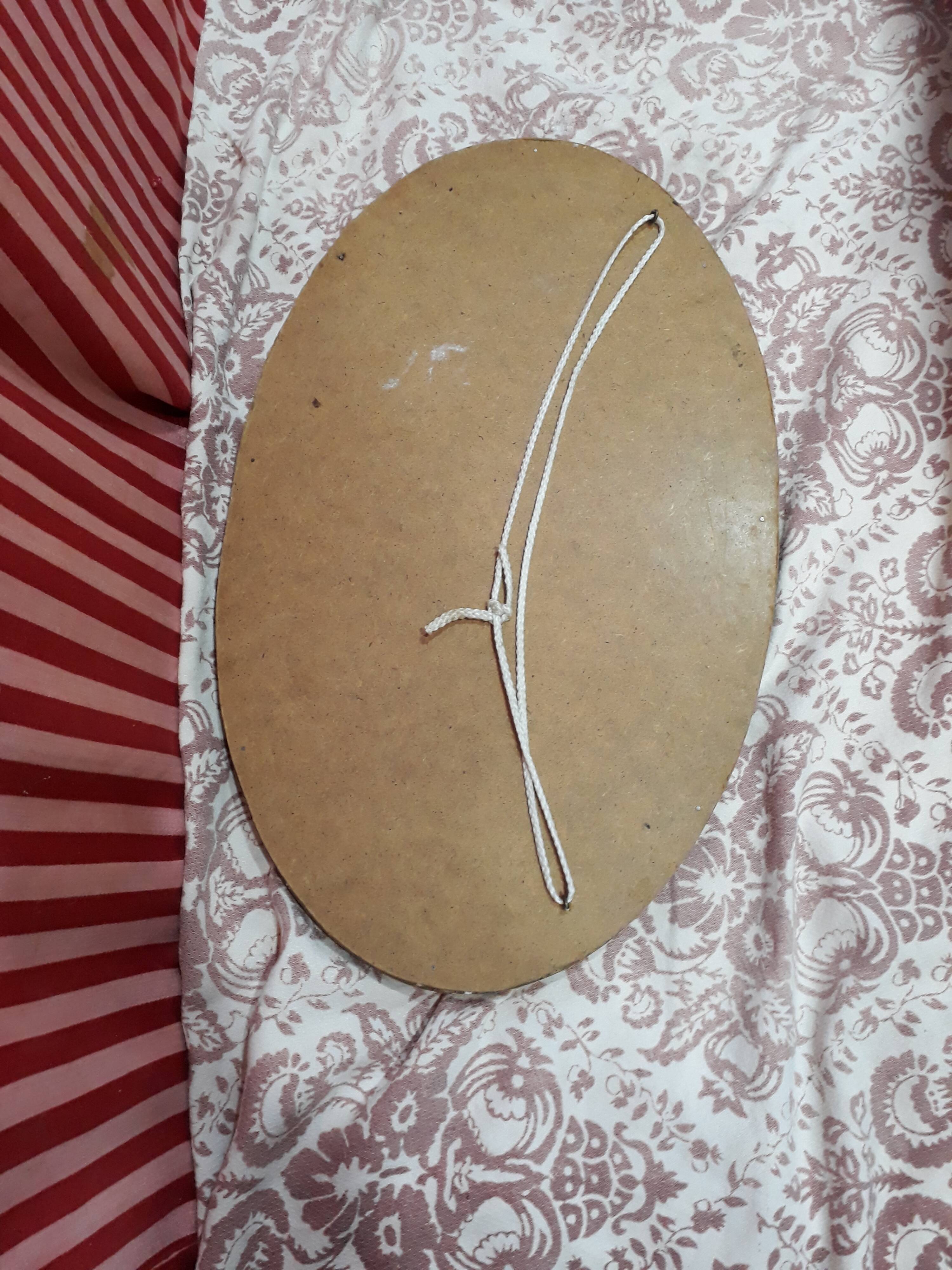 oval plaster mirror 55x34cm