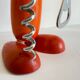 Tire-bouchon chat en bois vintage
