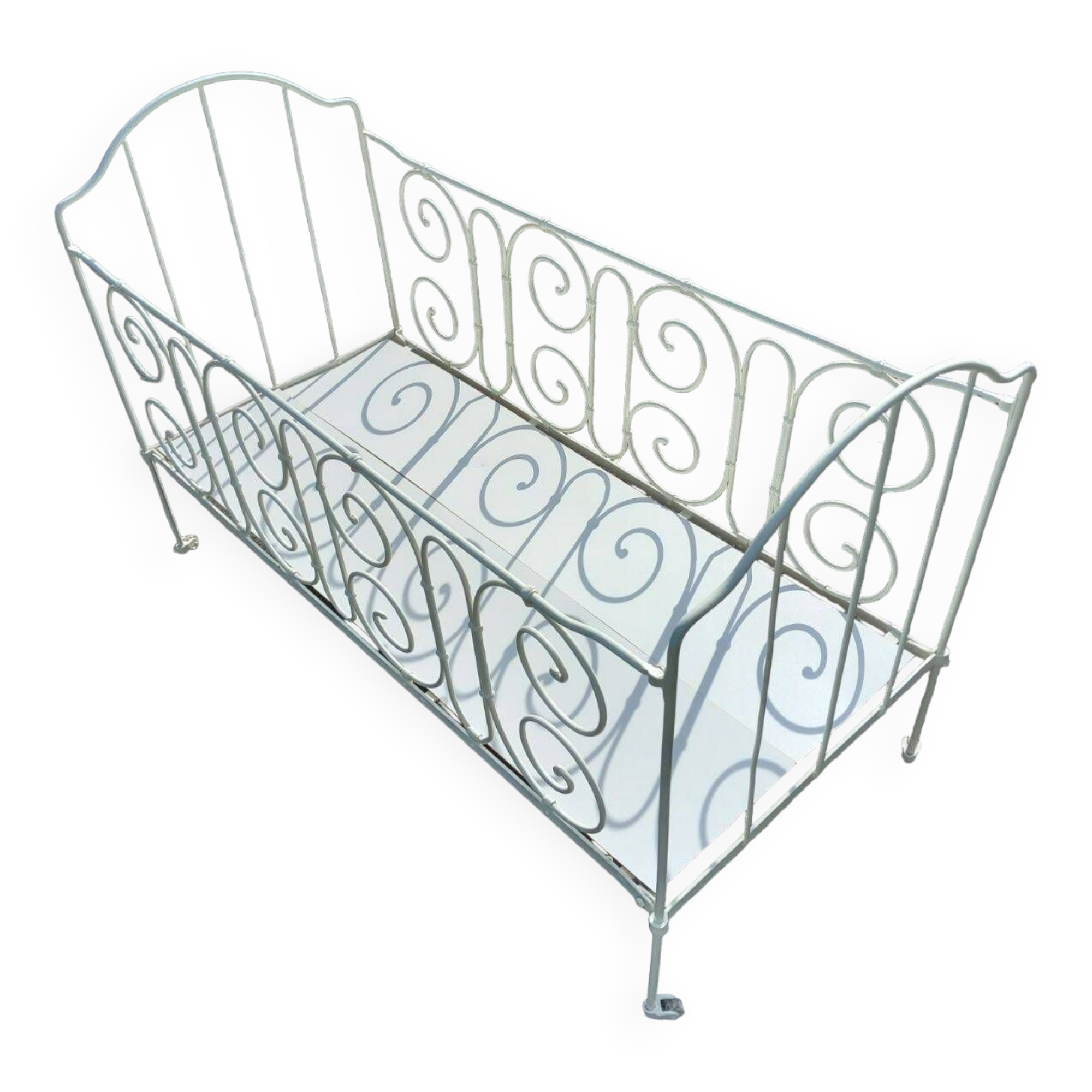 Wrought iron sofa bed + mattress + 2 sheets