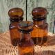Trio de bocaux vintages style pots apothicaire