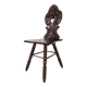 Antique Gothic hall chair with bobbin legs