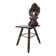 Antique Gothic hall chair with bobbin legs