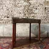 Console demi-lune en noyer d’époque empire début du xixeme siècle