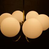 Brass chandeliers with 6 globes