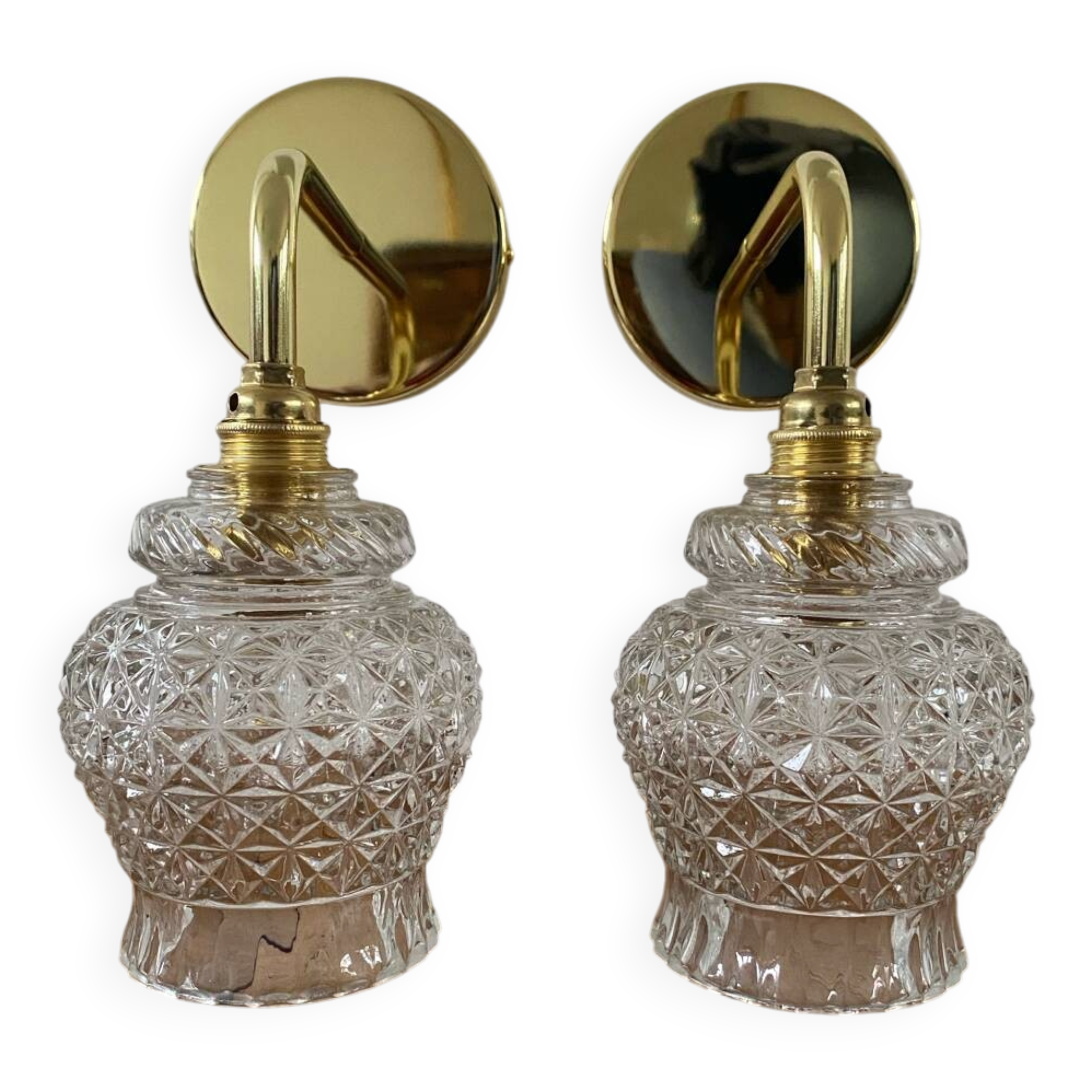 Pair of vintage globe wall sconces
