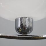 Mid-century chrome chandelier with milk-glass disc shades, Czechoslovakia, 1950s