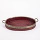 Vintage 1970s Wicker and Brass Tray, Italian Design