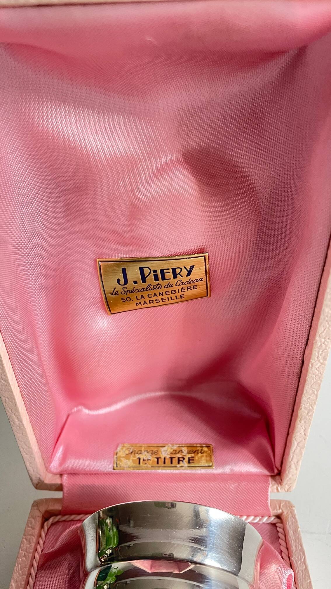 Silver-plated glass and napkin ring by UDNER