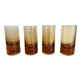 4 verres ambrés, années 60
